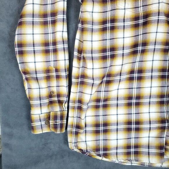 Exofficio Flannel Shirt Men's XL Brown Insect Shield Button Up Outdoor Camp - Picture 6 of 16